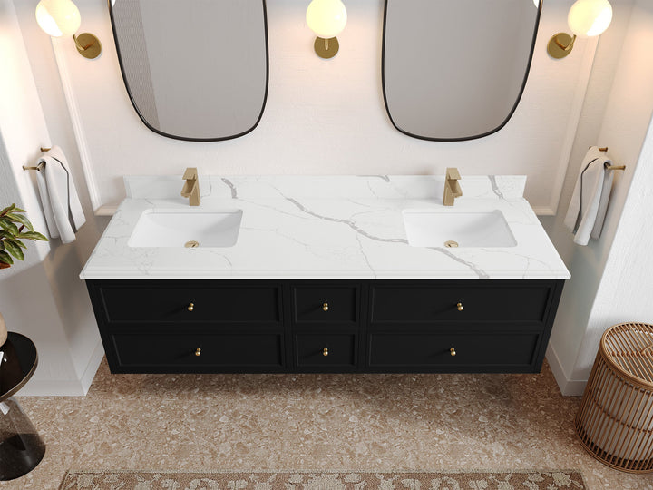 Roswell Floating 72 in. W x 22 in. D Double Sink Bathroom Vanity - photo 22