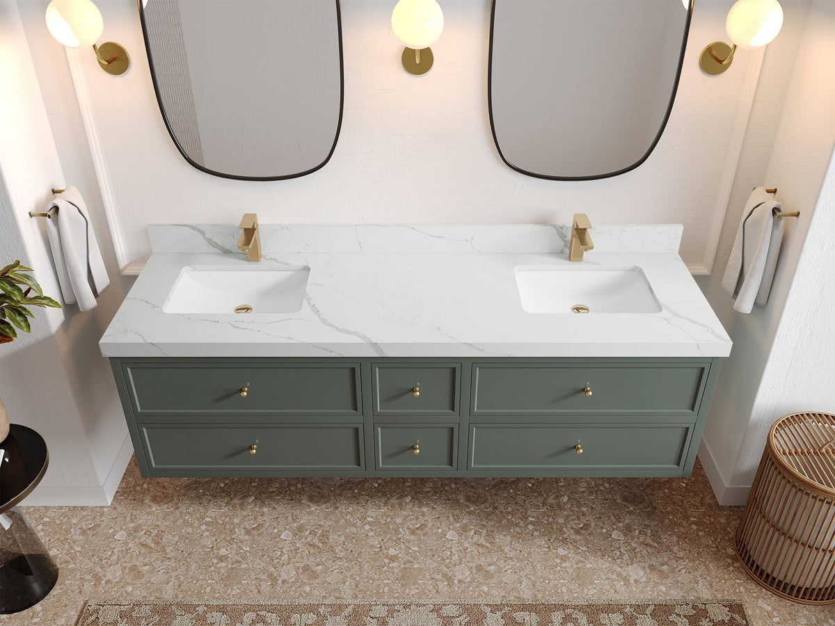 Roswell Floating 72 in. W x 22 in. D Double Sink Bathroom Vanity - Willow Bath and Vanity