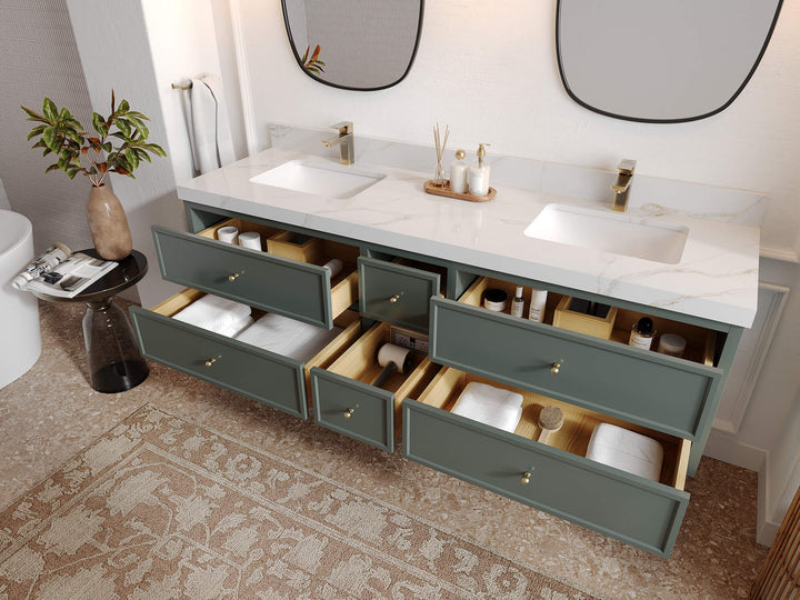 Roswell Floating 72 in. W x 22 in. D Double Sink Bathroom Vanity - photo 3