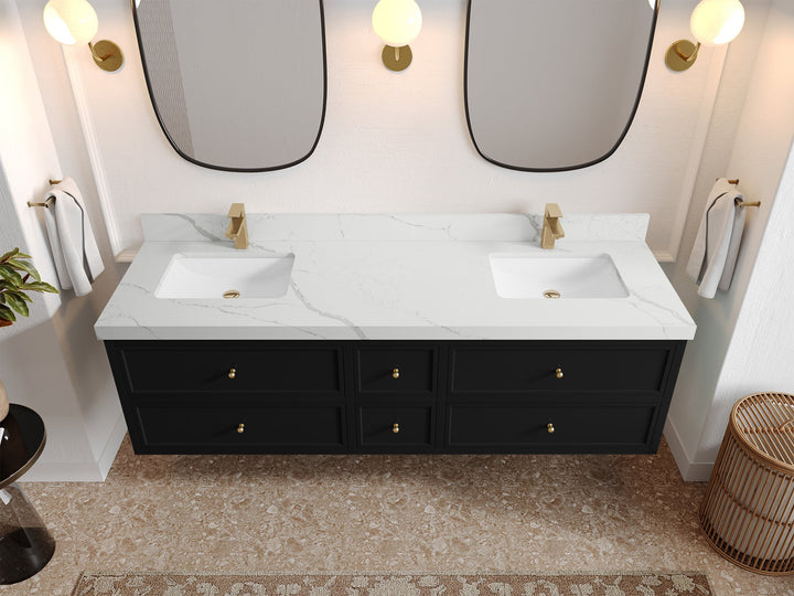 Roswell Floating 72 in. W x 22 in. D Double Sink Bathroom Vanity - photo 16