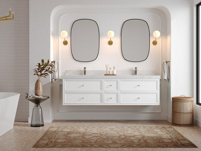 Roswell Floating 72 in. W x 22 in. D Double Sink Bathroom Vanity - Willow Bath and Vanity