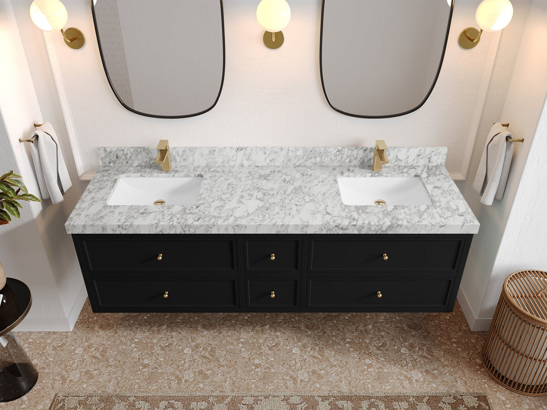 Roswell Floating 72 in. W x 22 in. D Double Sink Bathroom Vanity - Willow Bath and Vanity