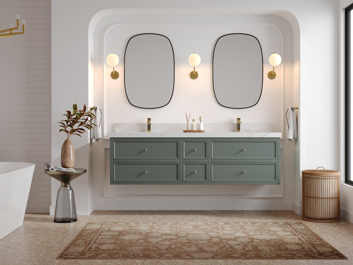 Roswell Floating 72 in. W x 22 in. D Double Sink Bathroom Vanity - Willow Bath and Vanity