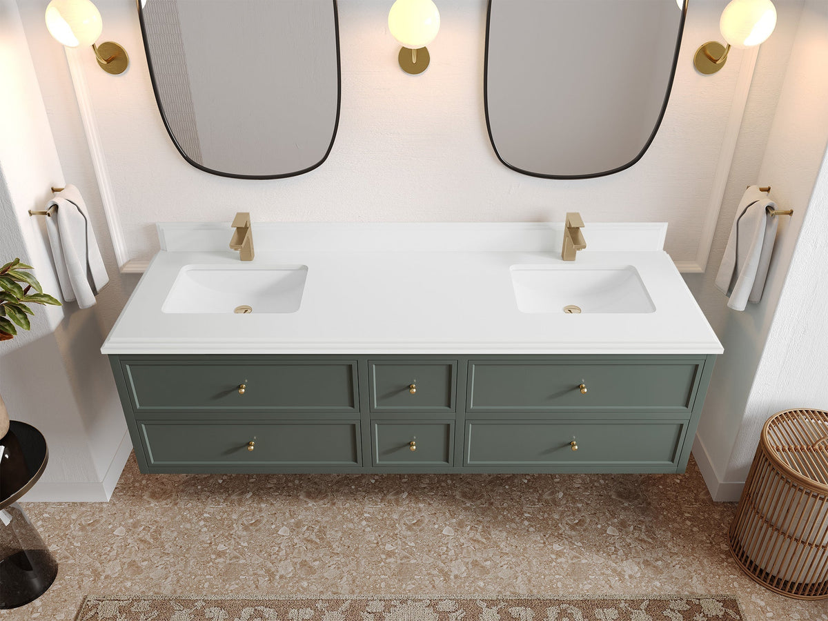 Roswell Floating 72 in. W x 22 in. D Double Sink Bathroom Vanity - Willow Bath and Vanity