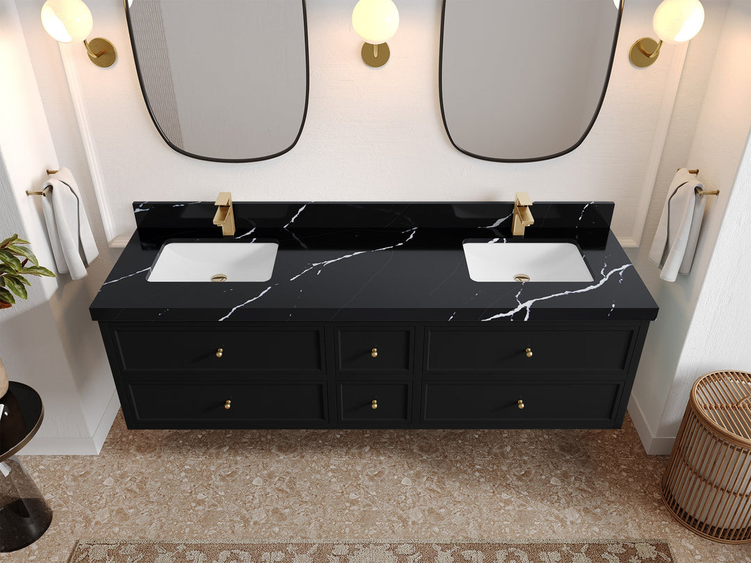 Roswell Floating 72 in. W x 22 in. D Double Sink Bathroom Vanity - Willow Bath and Vanity