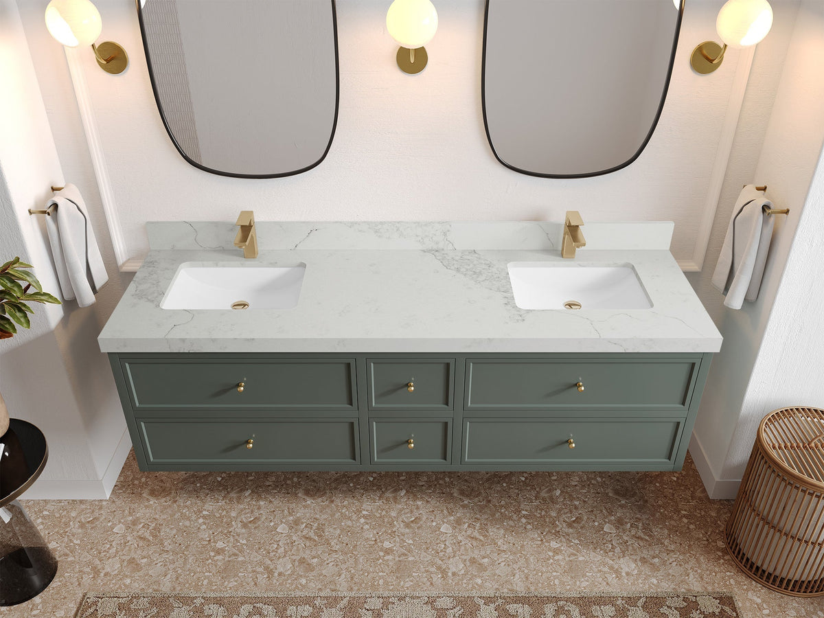 Roswell Floating 72 in. W x 22 in. D Double Sink Bathroom Vanity - Willow Bath and Vanity