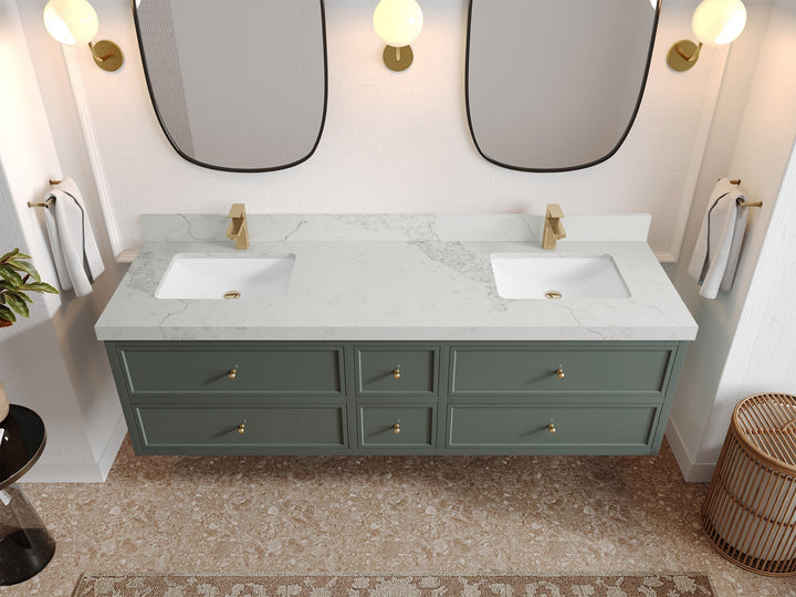 Roswell Floating 72 in. W x 22 in. D Double Sink Bathroom Vanity - photo 14