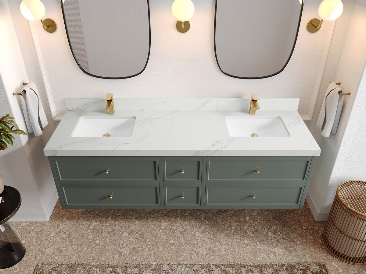 Roswell Floating 72 in. W x 22 in. D Double Sink Bathroom Vanity - Willow Bath and Vanity
