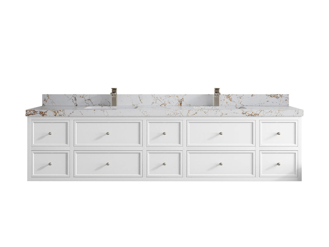 Roswell Floating 84 in. W x 22 in. D Double Sink Bathroom Vanity - Willow Bath and Vanity