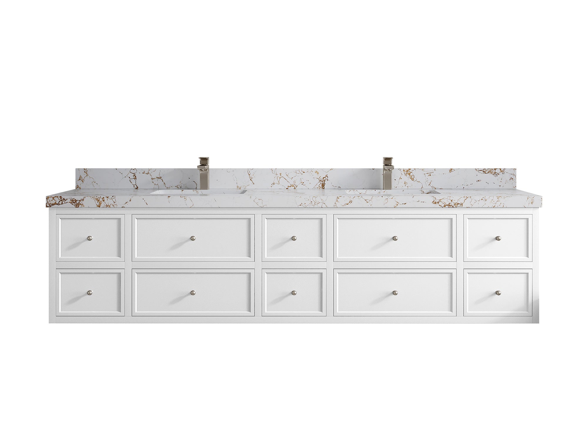 Roswell Floating 84 in. W x 22 in. D Double Sink Bathroom Vanity - Willow Bath and Vanity