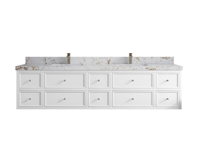 Roswell Floating 84 in. W x 22 in. D Double Sink Bathroom Vanity - Willow Bath and Vanity