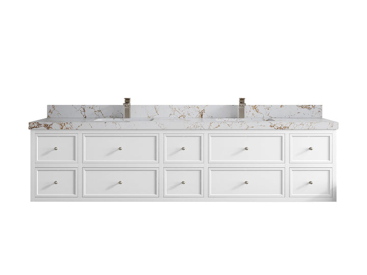 Roswell Floating 84 in. W x 22 in. D Double Sink Bathroom Vanity - photo 39