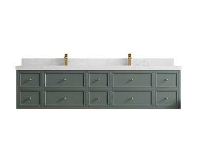 Roswell Floating 84 in. W x 22 in. D Double Sink Bathroom Vanity - Willow Bath and Vanity