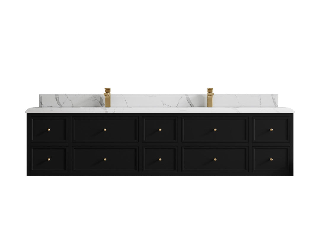 Roswell Floating 84 in. W x 22 in. D Double Sink Bathroom Vanity - Willow Bath and Vanity