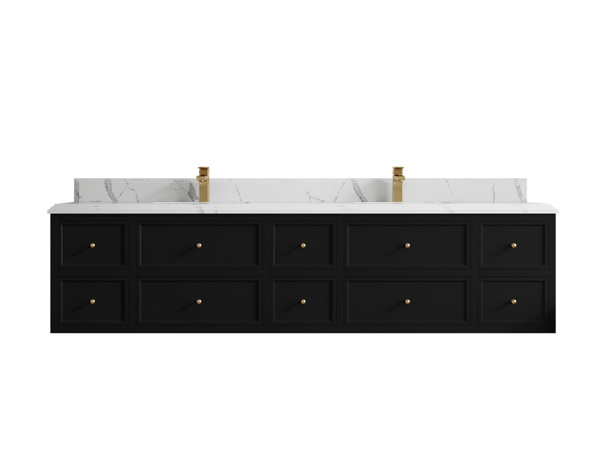 Roswell Floating 84 in. W x 22 in. D Double Sink Bathroom Vanity - Willow Bath and Vanity