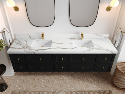 Roswell Floating 84 in. W x 22 in. D Double Sink Bathroom Vanity - Willow Bath and Vanity