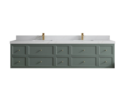 Roswell Floating 84 in. W x 22 in. D Double Sink Bathroom Vanity - Willow Bath and Vanity
