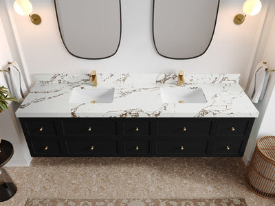 Roswell Floating 84 in. W x 22 in. D Double Sink Bathroom Vanity - Willow Bath and Vanity