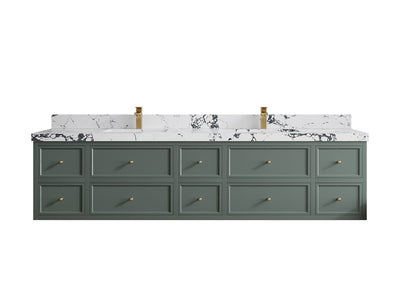 Roswell Floating 84 in. W x 22 in. D Double Sink Bathroom Vanity - Willow Bath and Vanity