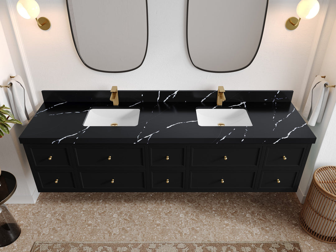 Roswell Floating 84 in. W x 22 in. D Double Sink Bathroom Vanity - Willow Bath and Vanity