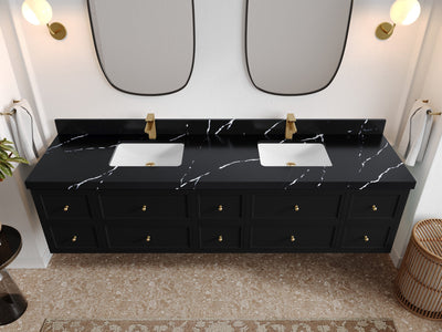 Roswell Floating 84 in. W x 22 in. D Double Sink Bathroom Vanity - Willow Bath and Vanity
