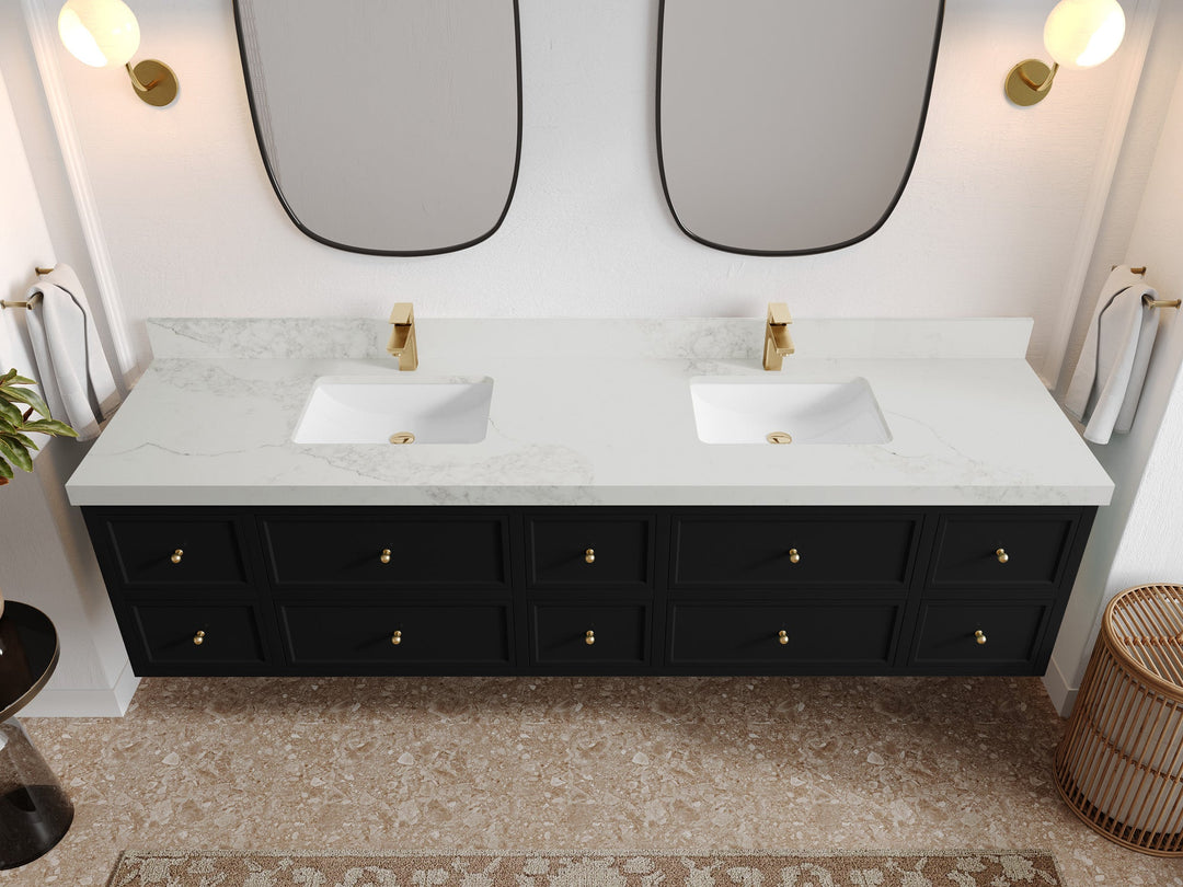 Roswell Floating 84 in. W x 22 in. D Double Sink Bathroom Vanity - Willow Bath and Vanity