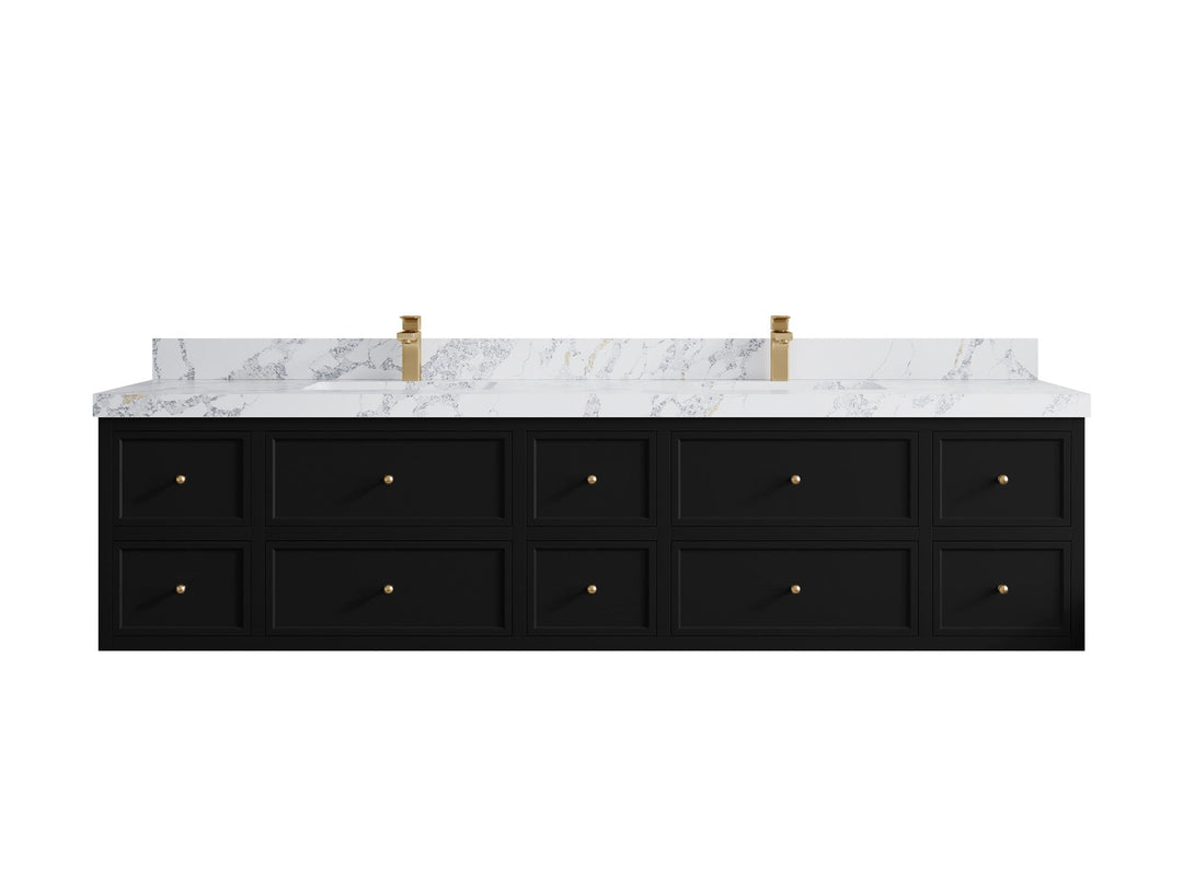 Roswell Floating 84 in. W x 22 in. D Double Sink Bathroom Vanity - Willow Bath and Vanity