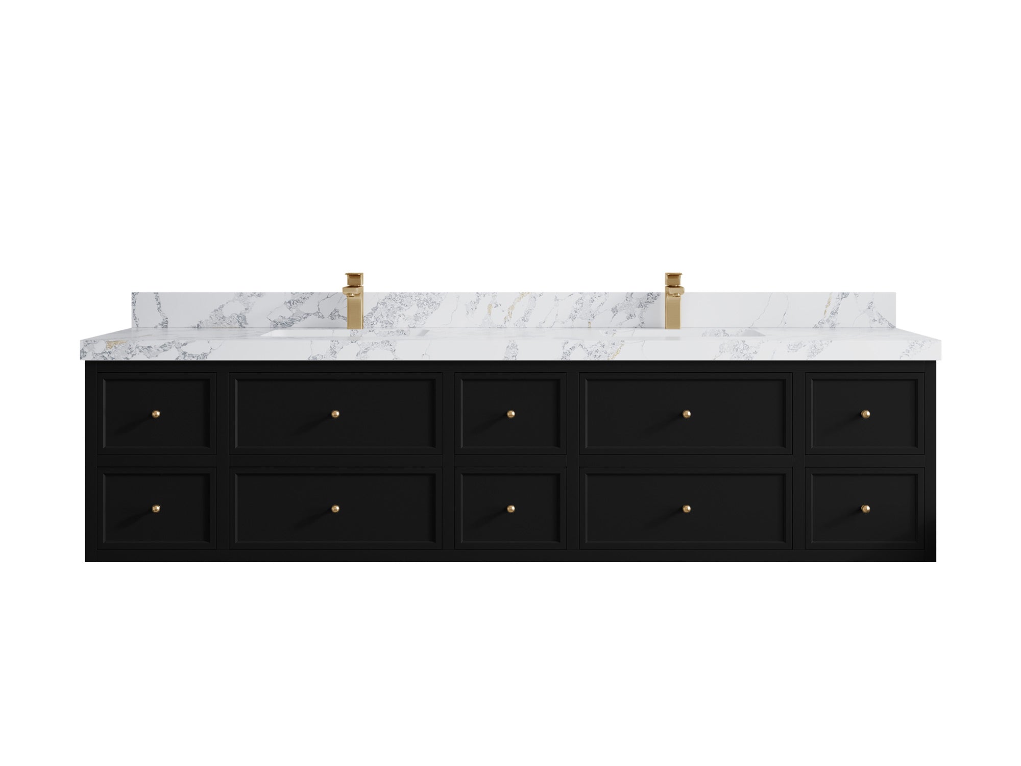 Roswell Floating 84 in. W x 22 in. D Double Sink Bathroom Vanity - Willow Bath and Vanity