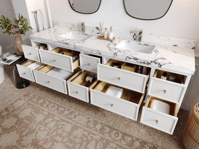 Roswell Floating 84 in. W x 22 in. D Double Sink Bathroom Vanity - Willow Bath and Vanity