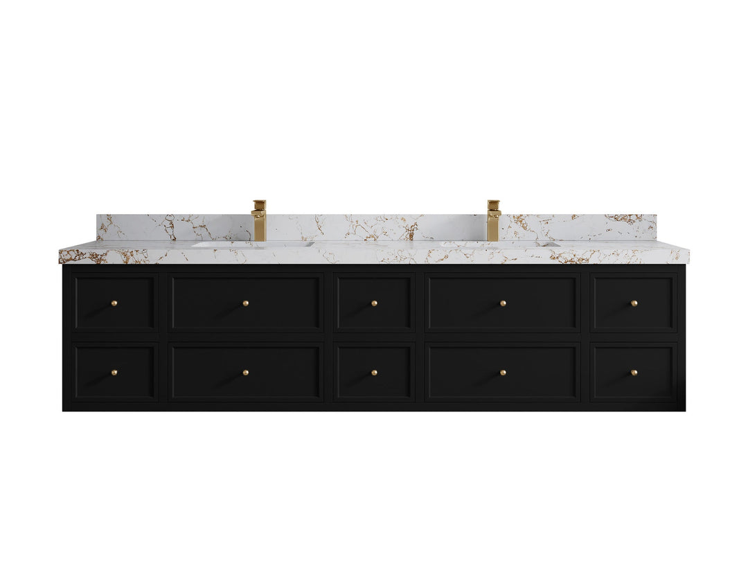 Roswell Floating 84 in. W x 22 in. D Double Sink Bathroom Vanity - Willow Bath and Vanity