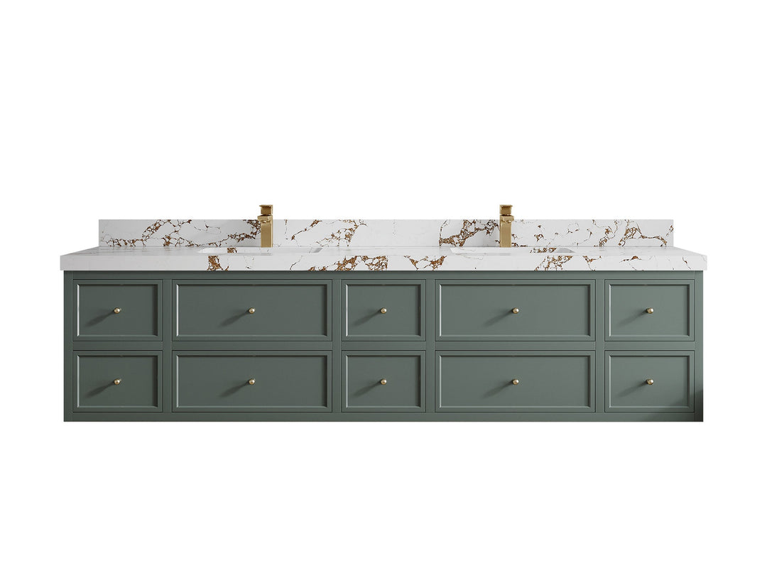 Roswell Floating 84 in. W x 22 in. D Double Sink Bathroom Vanity - Willow Bath and Vanity