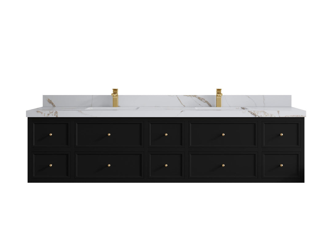 Roswell Floating 84 in. W x 22 in. D Double Sink Bathroom Vanity - Willow Bath and Vanity