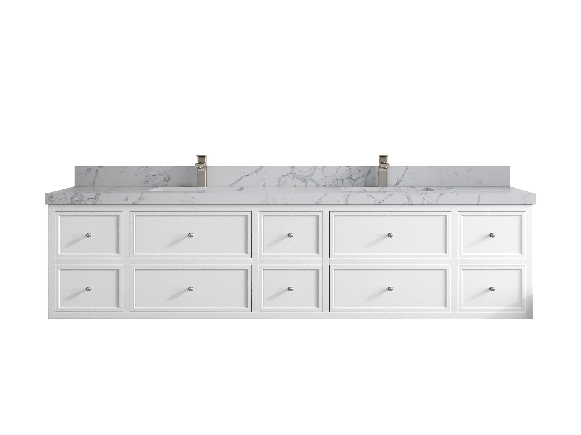 Roswell Floating 84 in. W x 22 in. D Double Sink Bathroom Vanity - Willow Bath and Vanity