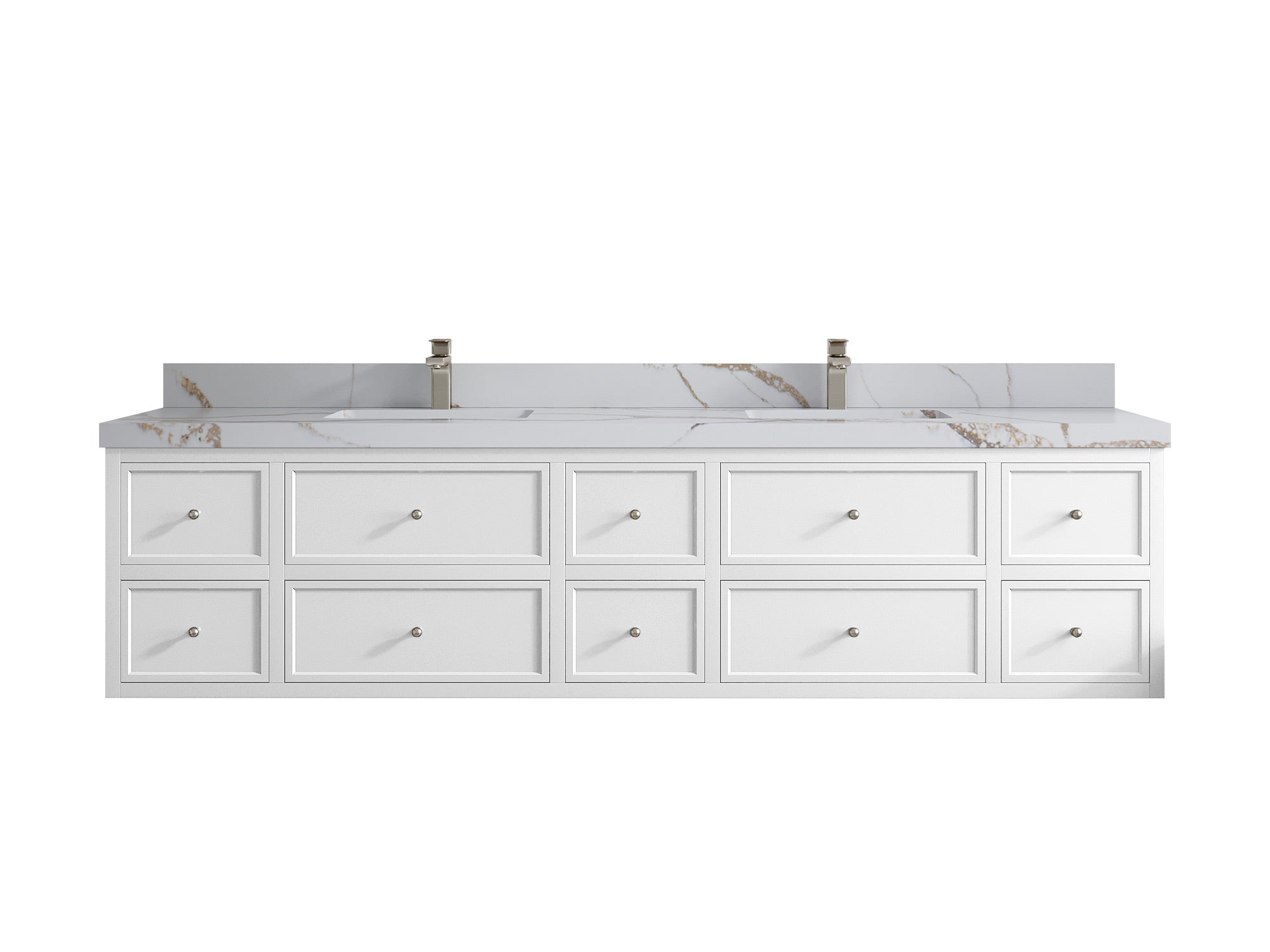 Roswell Floating 84 in. W x 22 in. D Double Sink Bathroom Vanity - Willow Bath and Vanity