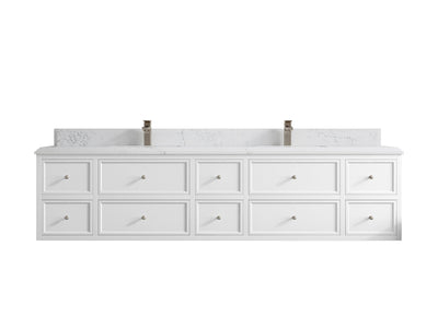 Roswell Floating 84 in. W x 22 in. D Double Sink Bathroom Vanity - Willow Bath and Vanity