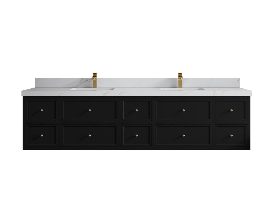Roswell Floating 84 in. W x 22 in. D Double Sink Bathroom Vanity - Willow Bath and Vanity