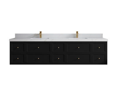 Roswell Floating 84 in. W x 22 in. D Double Sink Bathroom Vanity - Willow Bath and Vanity