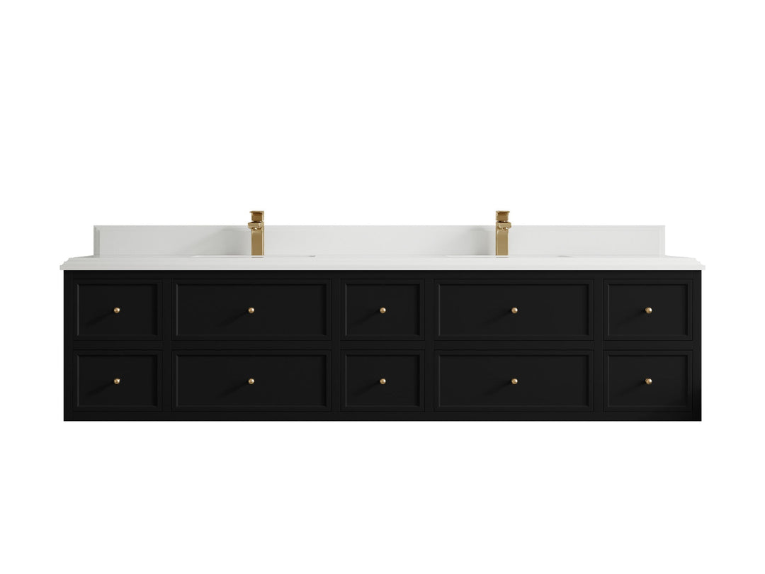 Roswell Floating 84 in. W x 22 in. D Double Sink Bathroom Vanity - Willow Bath and Vanity