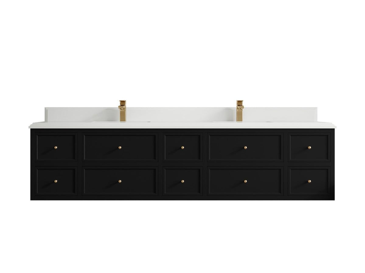 Roswell Floating 84 in. W x 22 in. D Double Sink Bathroom Vanity - Willow Bath and Vanity