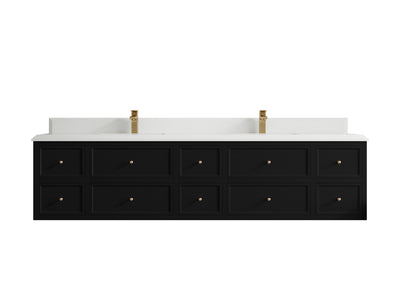 Roswell Floating 84 in. W x 22 in. D Double Sink Bathroom Vanity - Willow Bath and Vanity