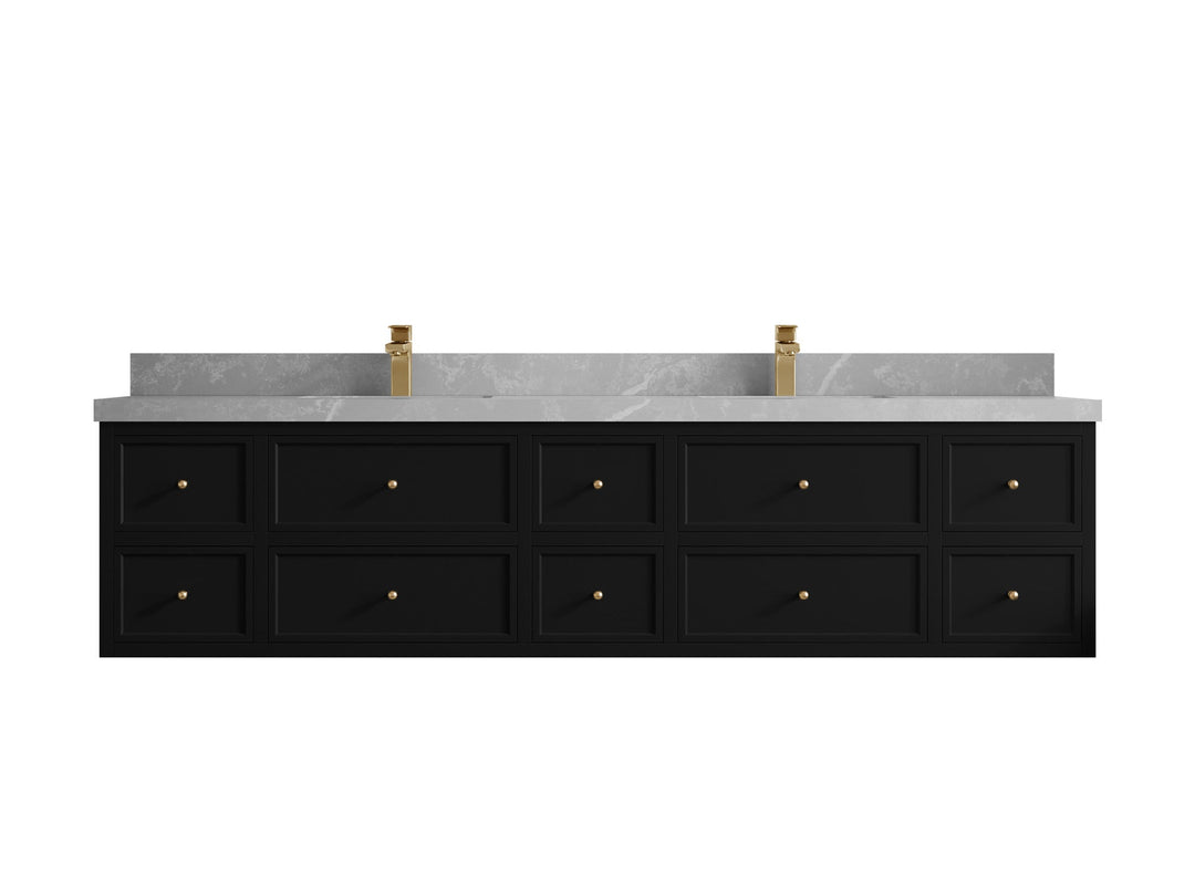 Roswell Floating 84 in. W x 22 in. D Double Sink Bathroom Vanity - Willow Bath and Vanity