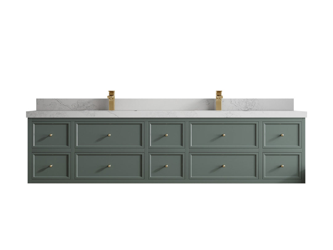 Roswell Floating 84 in. W x 22 in. D Double Sink Bathroom Vanity - Willow Bath and Vanity
