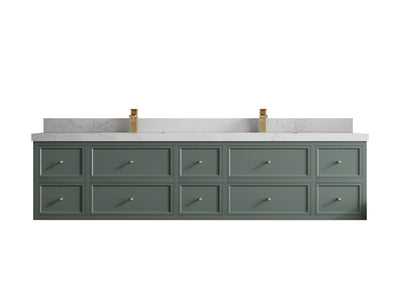 Roswell Floating 84 in. W x 22 in. D Double Sink Bathroom Vanity - Willow Bath and Vanity