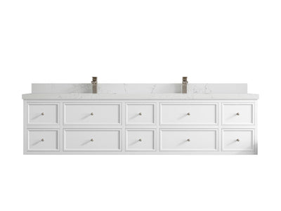 Roswell Floating 84 in. W x 22 in. D Double Sink Bathroom Vanity - Willow Bath and Vanity
