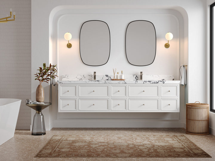Roswell Floating 84 in. W x 22 in. D Double Sink Bathroom Vanity - photo 4