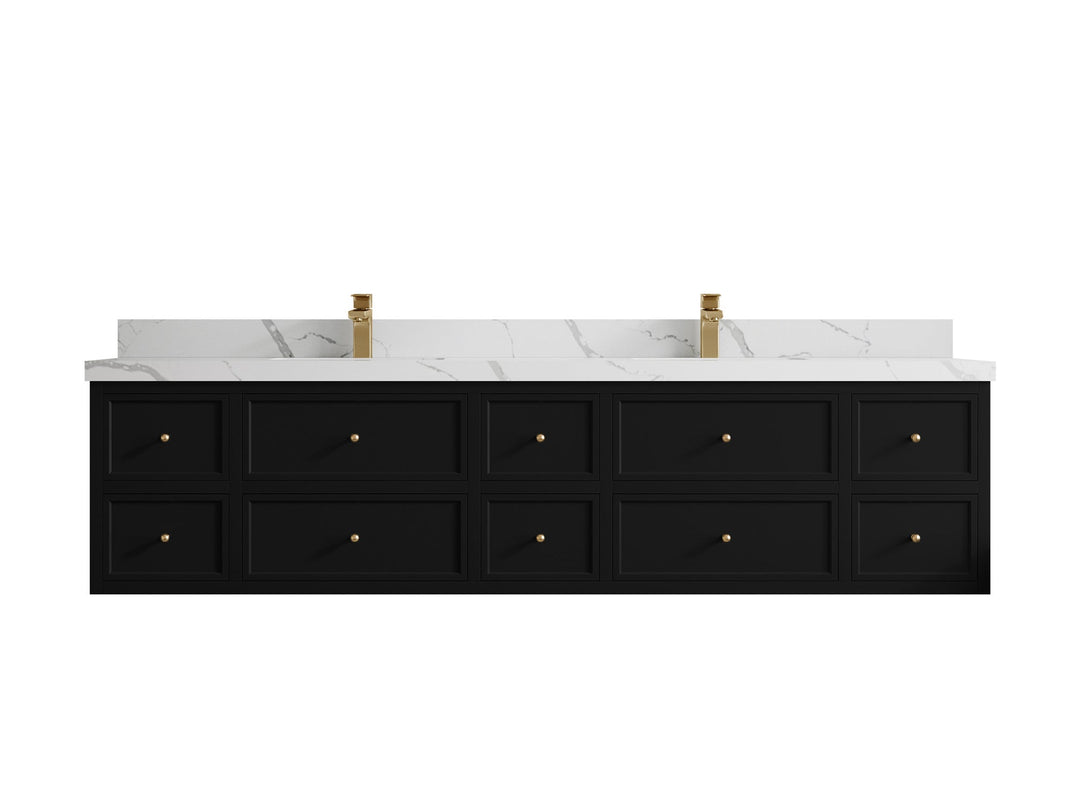 Roswell Floating 84 in. W x 22 in. D Double Sink Bathroom Vanity - Willow Bath and Vanity
