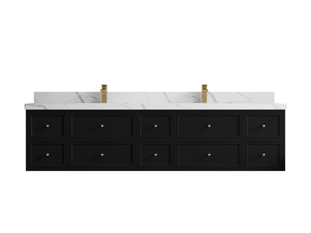 Roswell Floating 84 in. W x 22 in. D Double Sink Bathroom Vanity - Willow Bath and Vanity