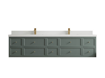 Roswell Floating 84 in. W x 22 in. D Double Sink Bathroom Vanity - Willow Bath and Vanity