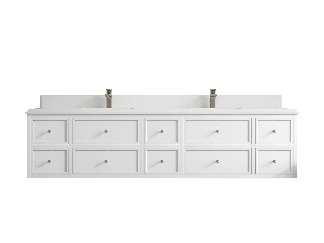 Roswell Floating 84 in. W x 22 in. D Double Sink Bathroom Vanity - Willow Bath and Vanity