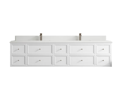 Roswell Floating 84 in. W x 22 in. D Double Sink Bathroom Vanity - Willow Bath and Vanity